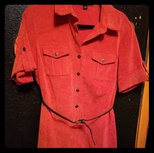 Rust Orange shirt dress